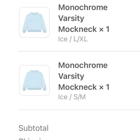 Parke NWT Monochrome Varsity Mockneck Size S/M in Ice - Picture 3 of 4